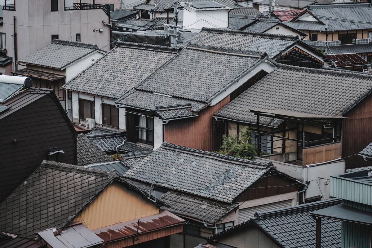 Rooftops of a quiet residential neighborhood